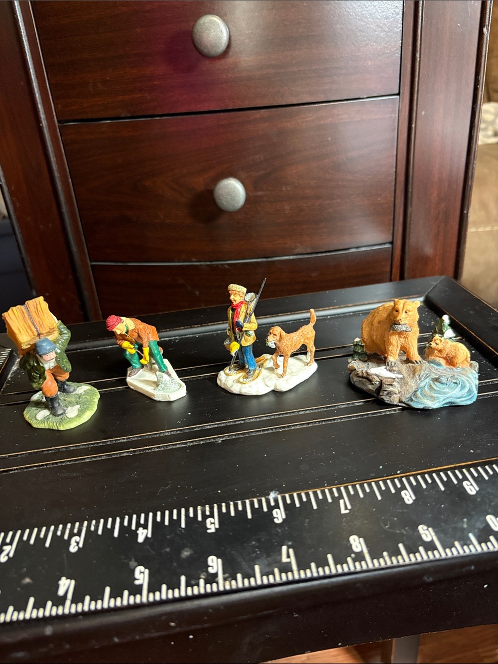 Hand-Painted Miniature Animal and Figure Set - Multicolor